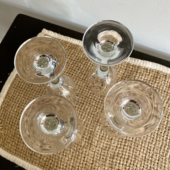 GORGEOUS SET OF 4 VINTAGE EUROPEAN OPTIC CRYSTAL CHAMPAGNE FLUTE GLASSES - Picture 6 of 14